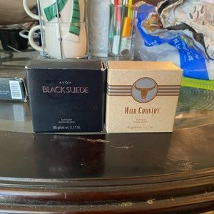 Avon wild country and Black Suede soap set